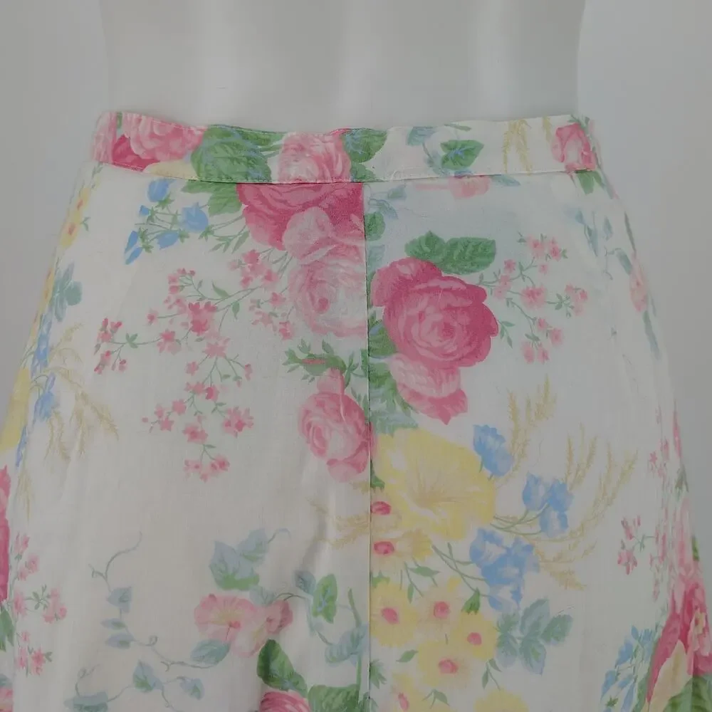 Lauren Ralph Lauren Floral Cotton Midi Skirt Petite Cottagecore Size 6P